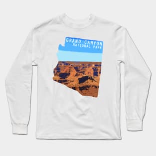 Grand Canyon National park Arizona map Grand Canyon photo Arizona tourism Long Sleeve T-Shirt